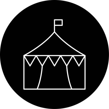 Bir çadır simgesinin vektör illüstrasyonu