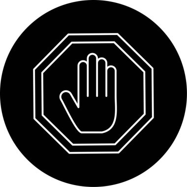 dur işareti simgesi, vektör çizimi