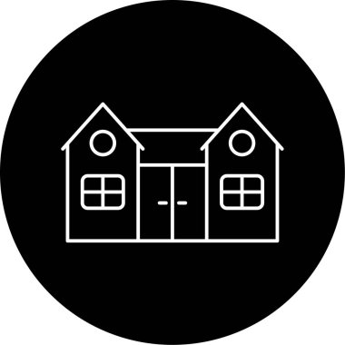 Ev ve bina simgesinin vektör illüstrasyonu