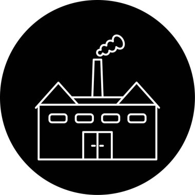 Fabrika Vektörü Şekil Simgesi Tasarımı