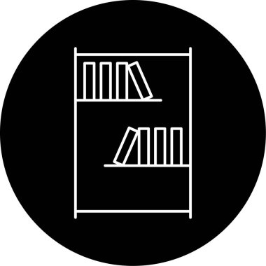 Kitap Rafı Vektörü Kabartma Simgesi Tasarımı
