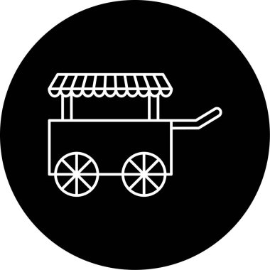  Dondurma Arabası Vektör Kabartma Simgesi Tasarımı