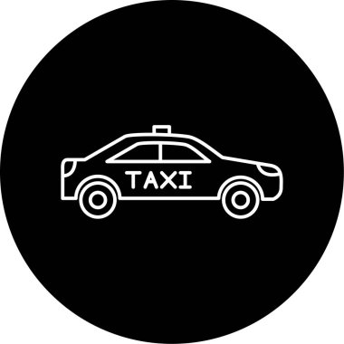 Taksi Vektörü Kabartma Simgesi Tasarımı
