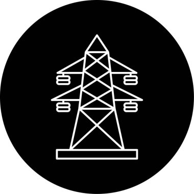 Elektrik Kutbu Vektör Kabartma Simgesi Tasarımı