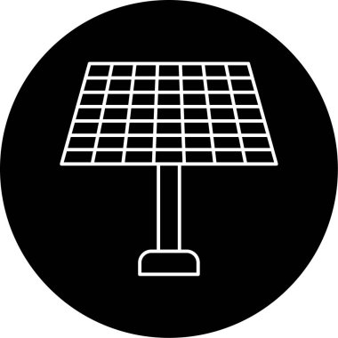 Güneş Paneli Vektör Kabartma Simgesi Tasarımı