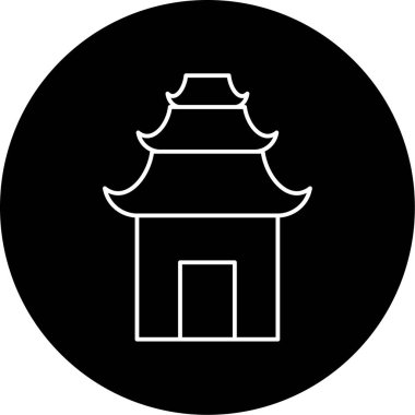 Tapınak Vektörü Kabartma Simgesi Tasarımı