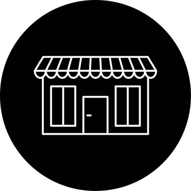 Market Vektörü Glyph Simgesi Tasarımı