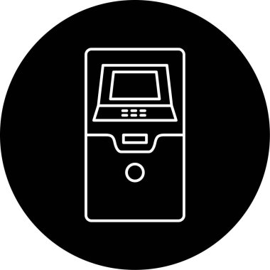  Atm Makinesi Vektör Şekil Simgesi Tasarımı