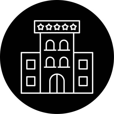 Otel Vektörü Kabartma Simgesi Tasarımı