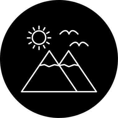 Dağlar Vektör Kabartma Simgesi Tasarımı