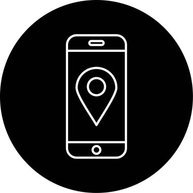 Mobil GPS Vektör Kabartma Simgesi Tasarımı
