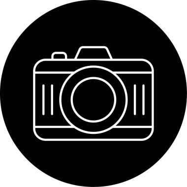 Kamera vektör glif simge tasarımı