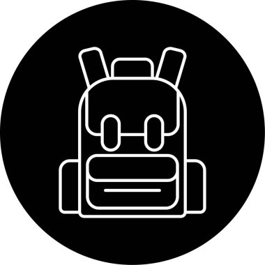 Sırt Çantası Vektör Kabartma Simgesi Tasarımı