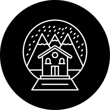 Kar Küresi Vektör Kabartma Simgesi Tasarımı