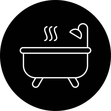 Jakuzi Vektörü Kabartma Simgesi Tasarımı