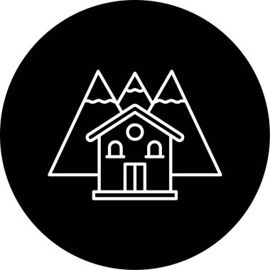 Dağ Evi Vektörü Sembol Tasarımı