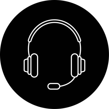 Kulaklıklar Vektör Şekil Simgesi Tasarımı 