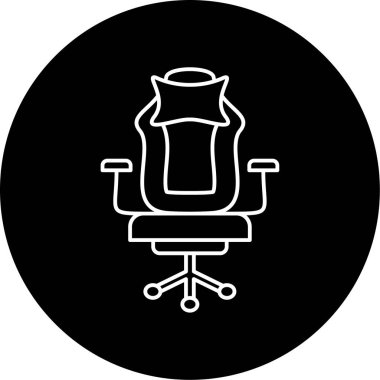 Oyun Sandalyesi Vektörü Kabartma Simgesi Tasarımı