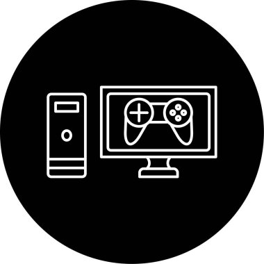  Oyun Pc Vektörü Kabartma Simgesi Tasarımı