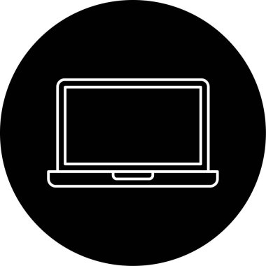 Oyun Laptop Vektörü Glyph Simgesi Tasarımı