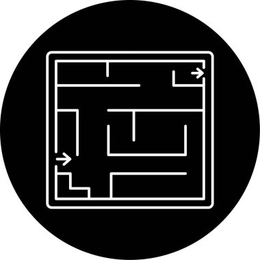 Tahliye Planı Vektör Kabartma Simgesi Tasarımı