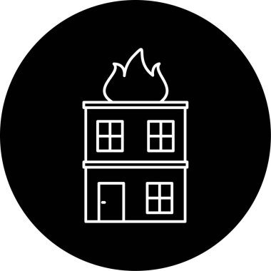 Ateş Oluşturma Vektörü Kabartma Simgesi Tasarımı