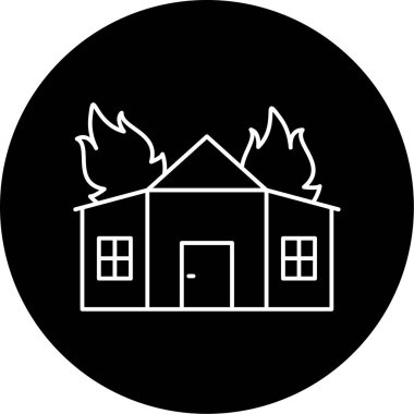 Ateş Evi Vektörü Kabartma Simgesi Tasarımı
