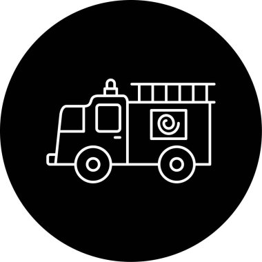 İtfaiye Aracı Vektör Sembol Tasarımı 