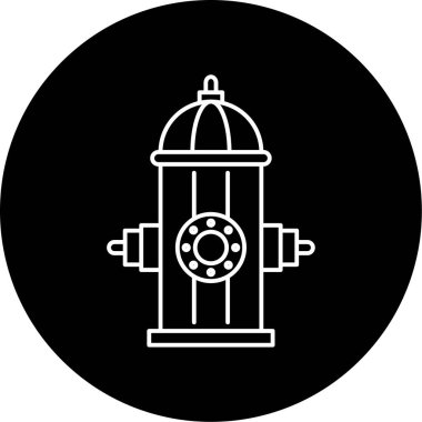 Yangın Hidranı Vektör Kabartma Simgesi Tasarımı 