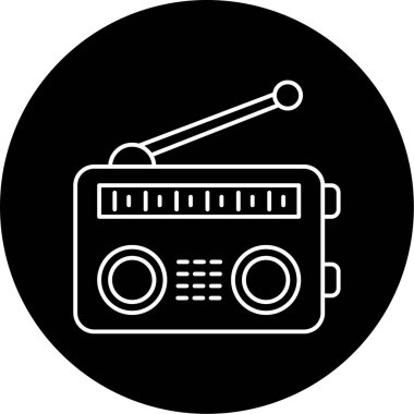 Radio Vector Glyph Icon Design 