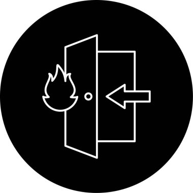 Çıkış Vektörü Kabartma Simgesini Ateşle Tasarımı 