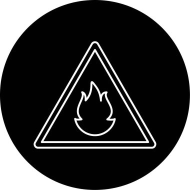 Yanıcı Vektör Kabartma Simgesi Tasarımı 