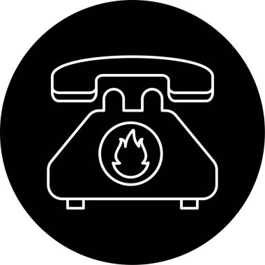 İtfaiye Çağırma Vektörü Sembol Tasarımı 