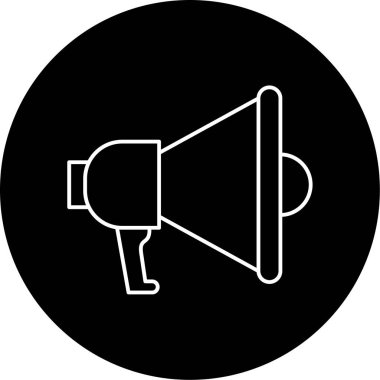 Megafon Vektör Kabartma Simgesi Tasarımı 