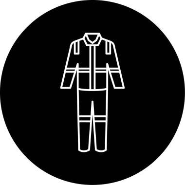 İtfaiyeci Üniforması Vektör Sembol Tasarımı 