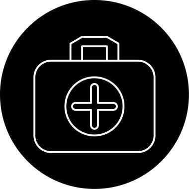 İlk Yardım Kiti Vektör Kabartma Simgesi Tasarımı 