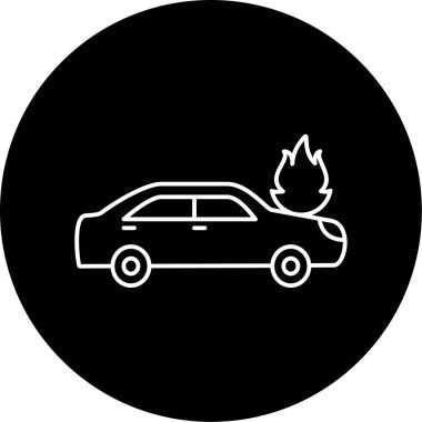 Otomobil Ateş Vektörü Kabartma Simgesi Tasarımı 