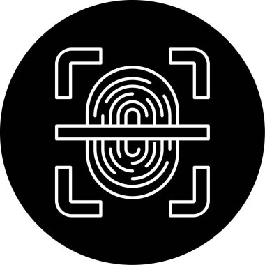 Parmak izi Tarayıcı Vektör Kabartma Simgesi Tasarımı  