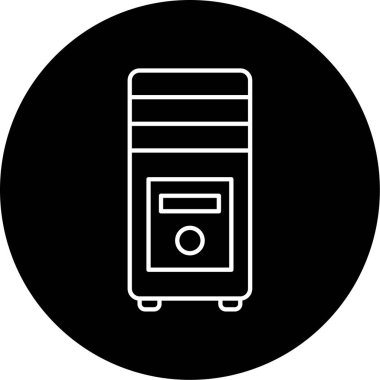 Bilgisayar Vakası Vektör Simgesi Tasarımı 