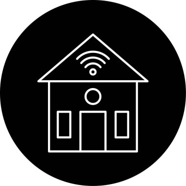 Akıllı Ev Vektörü Kabartma Simgesi Tasarımı 