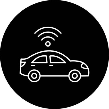 Akıllı Otomobil Vektörü Şekil Simgesi Tasarımı 