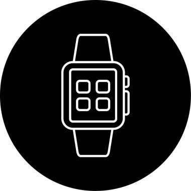Akıllı Saat Vektör Şekil Simgesi Tasarımı 