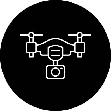 Drone Vektör Kabartma Simgesi Tasarımı 