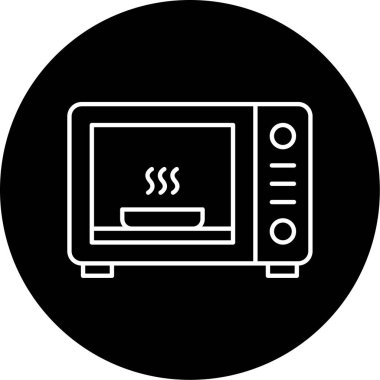 Mikrodalga Vektör Kabartma Simgesi Tasarımı 