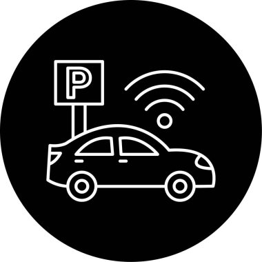 Çevrimiçi Park Vektörü Kabartma Simgesi Tasarımı 