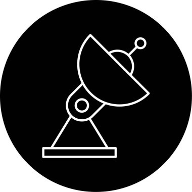 Parabolik Tabak Vektör Kabartma Simgesi Tasarımı 