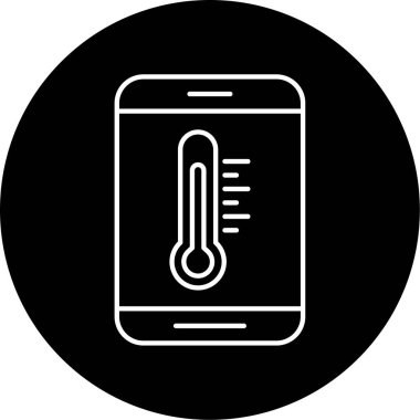 Termometre Uygulama Vektörü Sembol Tasarımı 