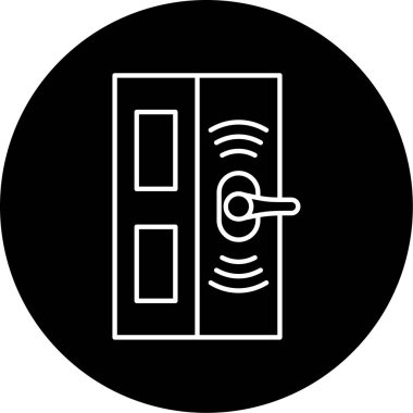 Akıllı Kapı Vektörü Kabartma Simgesi Tasarımı 