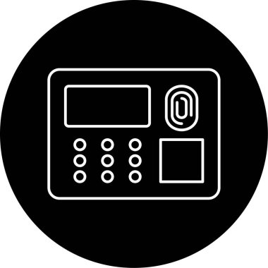 Parmak izi Erişim Vektörü Kabartma Simgesi Tasarımı 