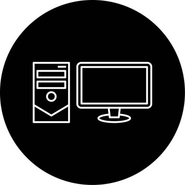 Pc Vektör Şekil Simgesi Tasarımı 